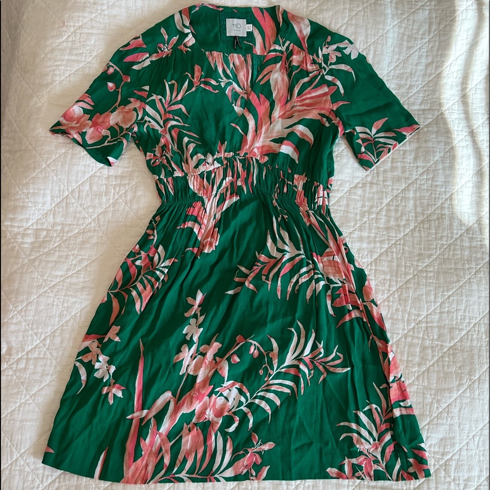 Tropical Print Midi Dress